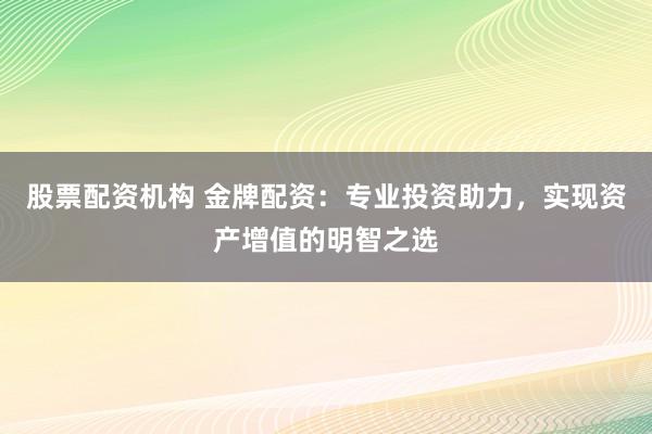 股票配资机构 金牌配资：专业投资助力，实现资产增值的明智之选