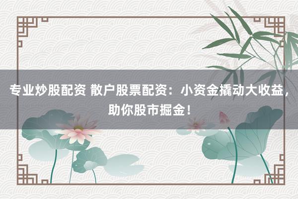 专业炒股配资 散户股票配资：小资金撬动大收益，助你股市掘金！