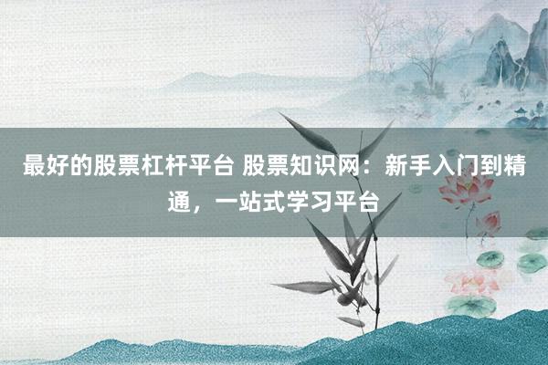 最好的股票杠杆平台 股票知识网：新手入门到精通，一站式学习平台