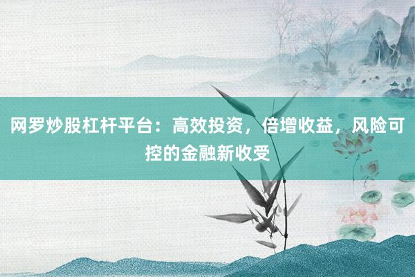 网罗炒股杠杆平台：高效投资，倍增收益，风险可控的金融新收受