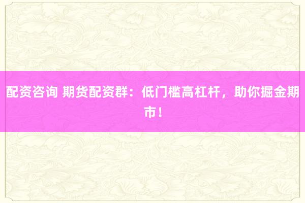 配资咨询 期货配资群:低门槛高杠杆,助你掘金期市!