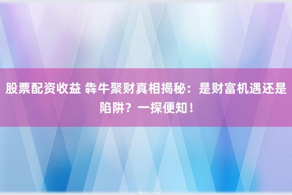 股票配资收益 犇牛聚财真相揭秘:是财富机遇还是陷阱?一探便知!