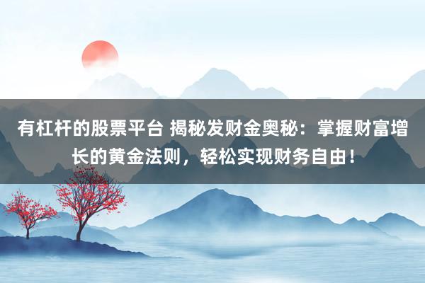 有杠杆的股票平台 揭秘发财金奥秘：掌握财富增长的黄金法则，轻松实现财务自由！